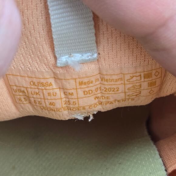 Vionic Olessa Cream Apricot Comfort Casual Daily Walking Sneaker Womens 8.5 Wide - Picture 12 of 12